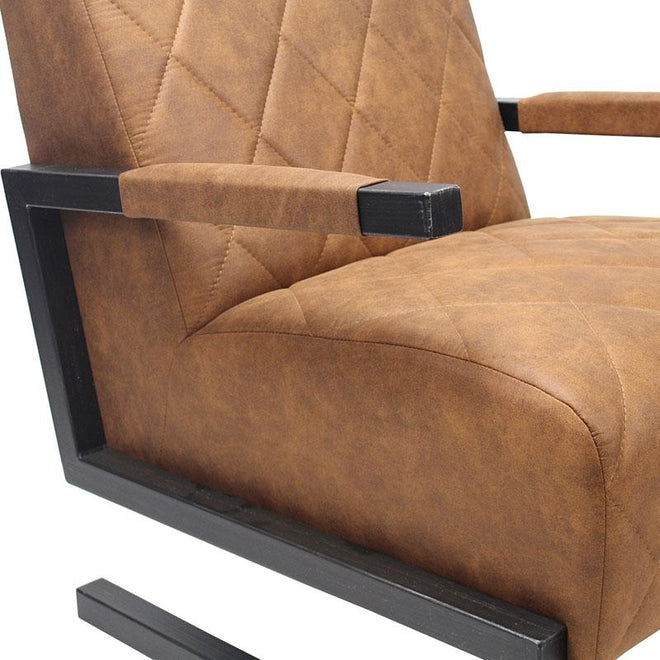 Industriële fauteuil James cognac