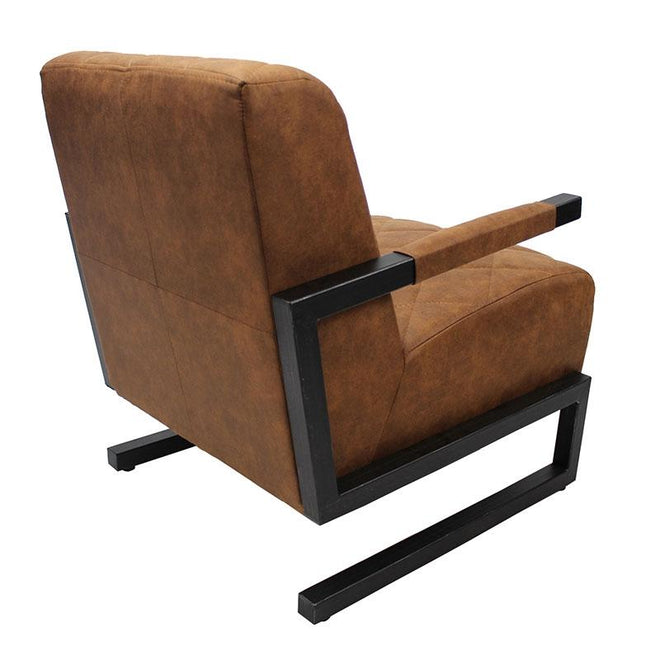 Industriële fauteuil James cognac