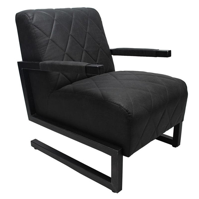 Industriële fauteuil James zwart