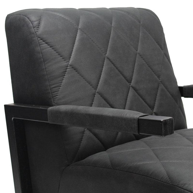 Industriële fauteuil James zwart