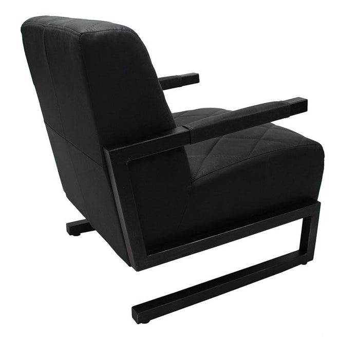 Industriële fauteuil James zwart