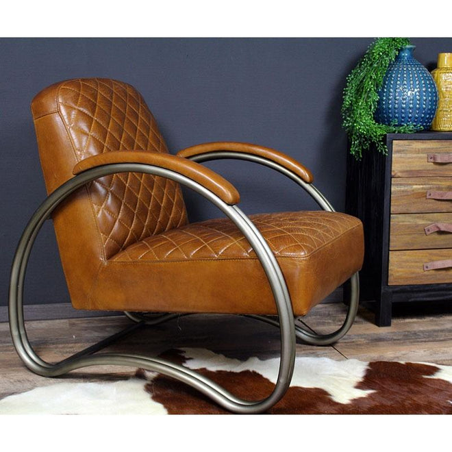 Industriële fauteuil Rover cognac - Bronx71