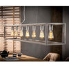 Industriële hanglamp Mattan zilver rechthoek 7-lichts