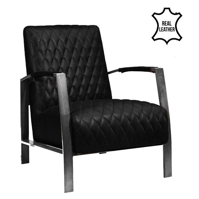 Industriële fauteuil Nelson zwart - Bronx71