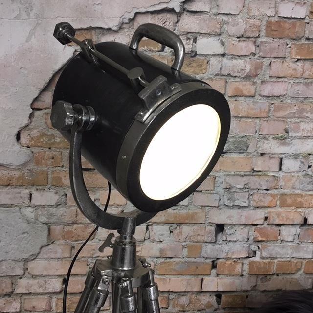 Industriële vloerlamp Quin Raw nickel