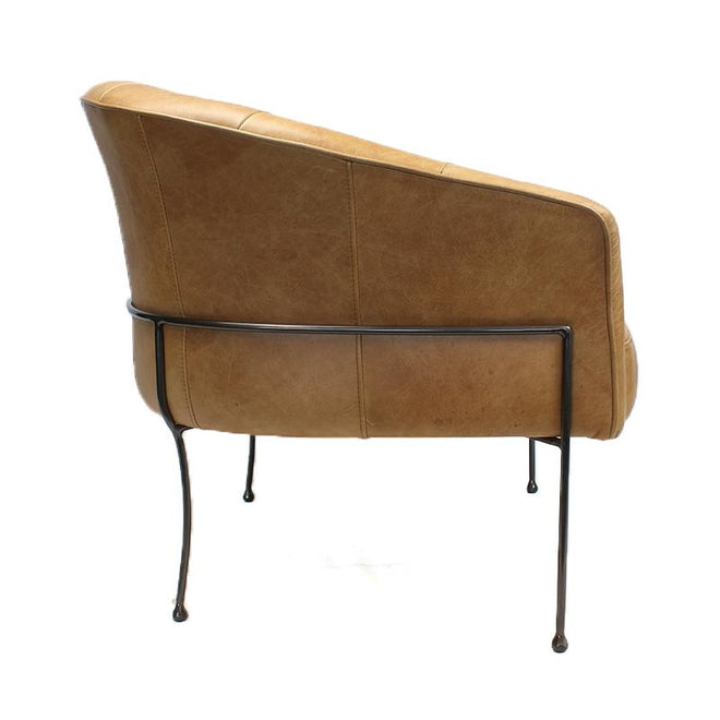 Industriële fauteuil Omega cognac | Old English design