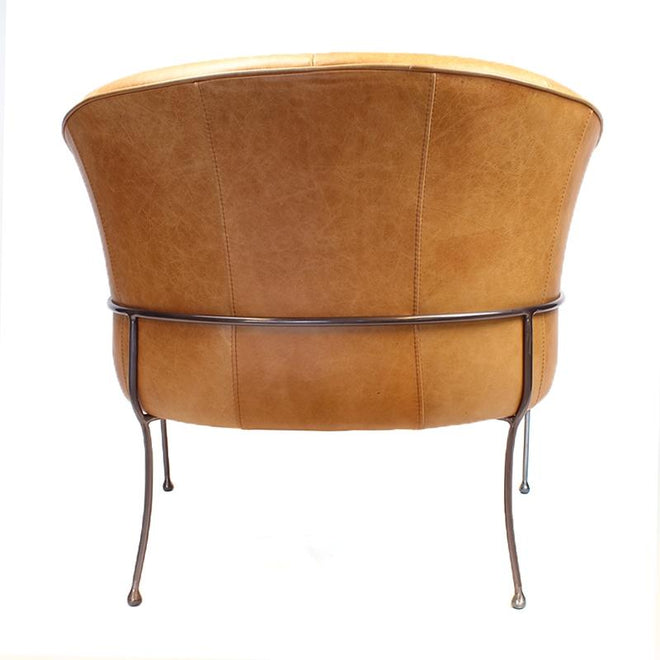 Industriële fauteuil Omega cognac | Old English design