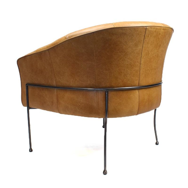 Industriële fauteuil Omega cognac | Old English design