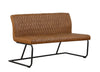 Industriële eetkamerbank Brace cognac