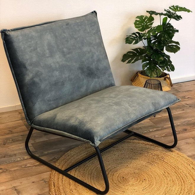 Fauteuil Dante velvet Luxury blauw