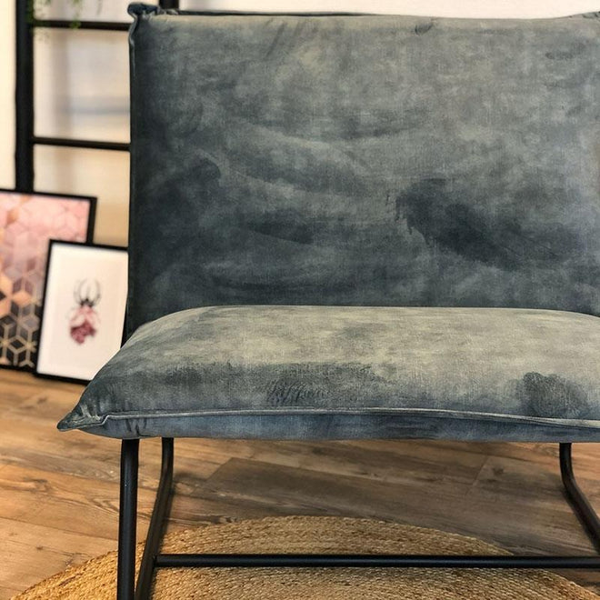 Fauteuil Dante velvet Luxury blauw