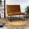 Fauteuil Dante velvet Luxury cognac bruin