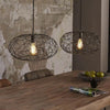 Moderne hanglamp Curtiz 2-lichts zwart nikkel