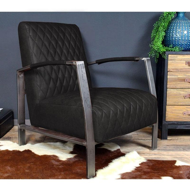 Industriële fauteuil Nelson zwart