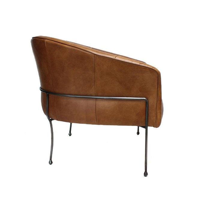 Industriële fauteuil Omega cognac | Old English design