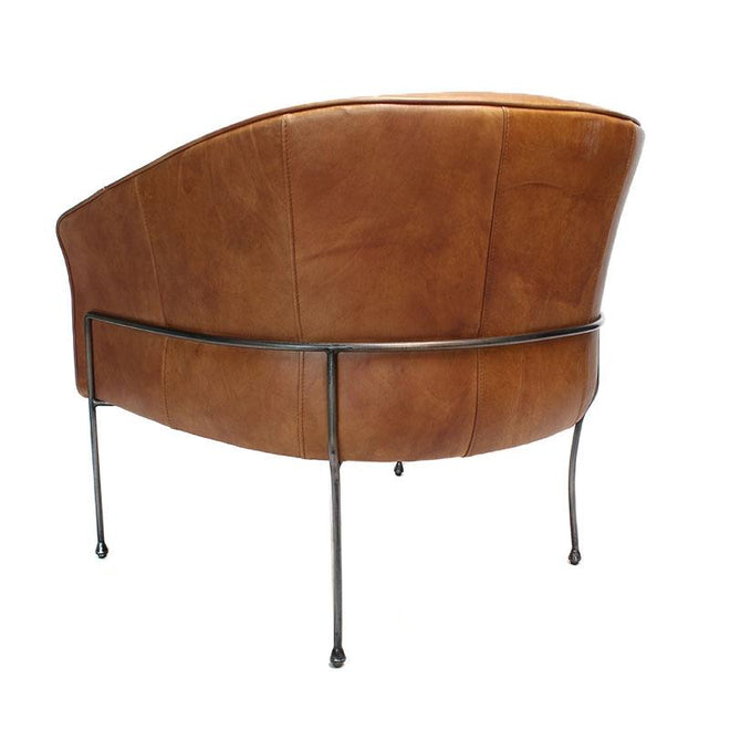 Industriële fauteuil Omega cognac | Old English design