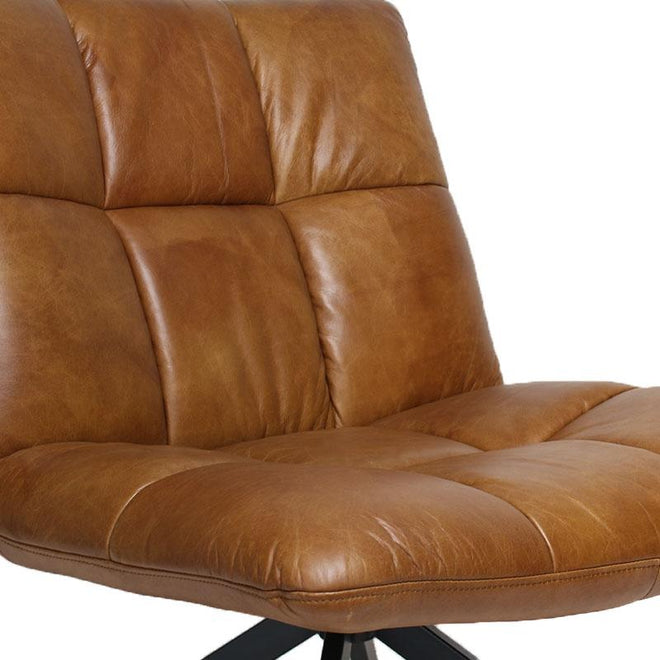 Industriële fauteuil Jovi cognac leer