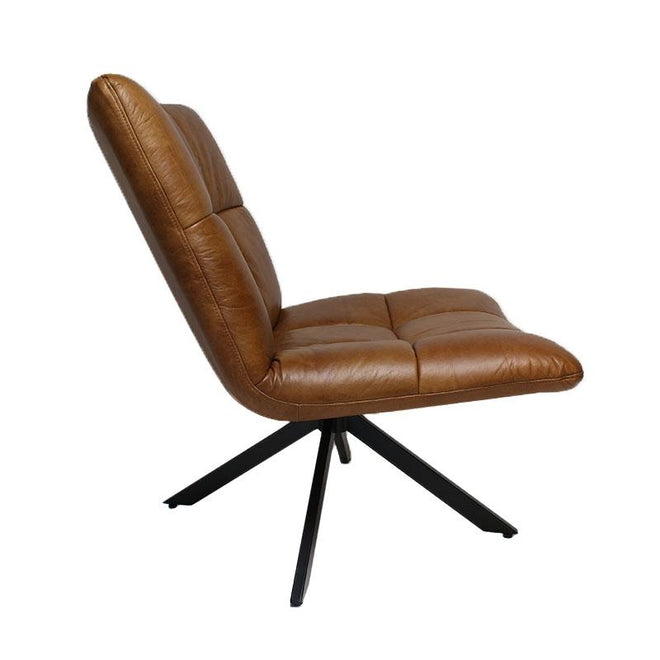 Industriële fauteuil Jovi cognac leer
