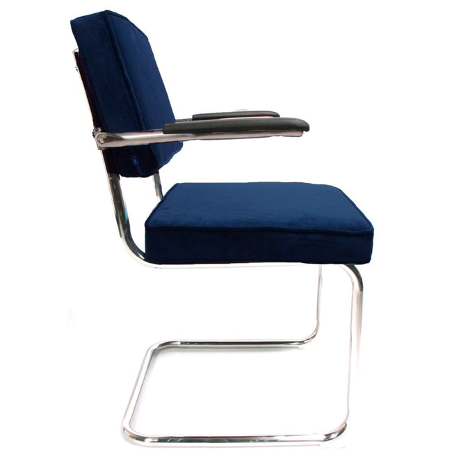 Rib stoel met armleuning donkerblauw