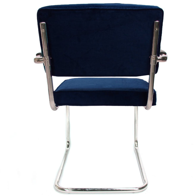 Rib stoel met armleuning donkerblauw