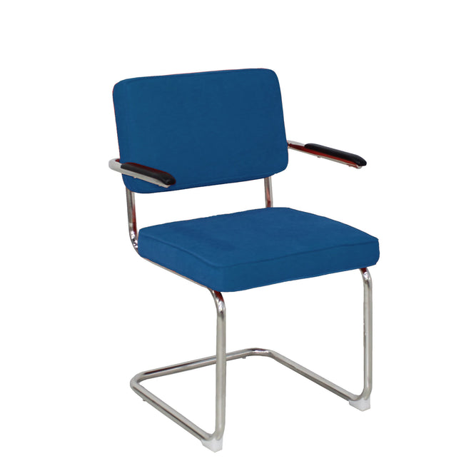 Rib stoel met armleuning blauw