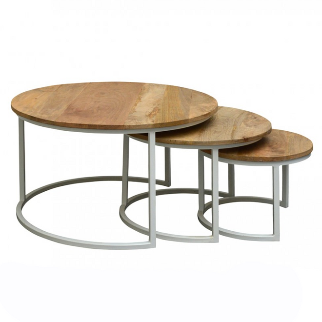 Industriële salontafel set Logan (set van 3) - Gratis thuisbezorgd!