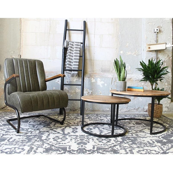 Industriële salontafel set Jerry manghout (2 stuks)