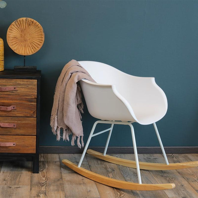 Scandinavische Design schommelstoel Miami wit