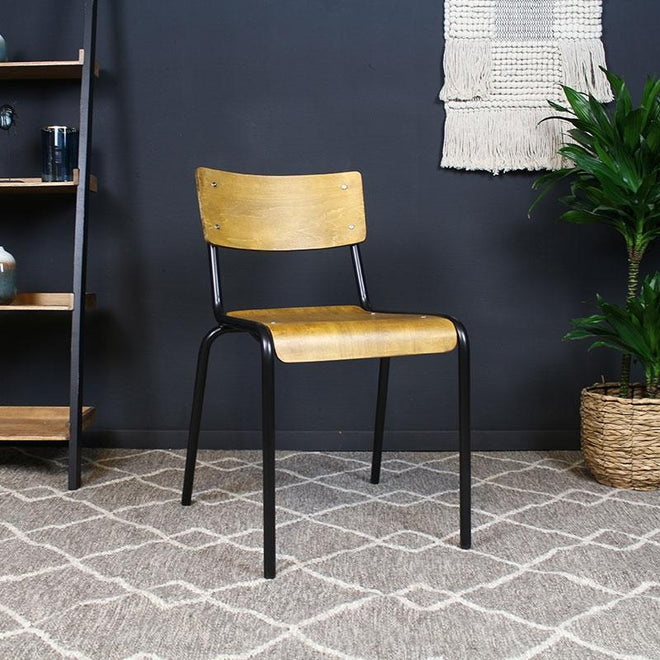 Eetkamerstoel School Chair Vintage hout