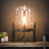 Tafellamp Jessie glas oud zilver