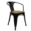 Tolix Retro Café armstoel hout zwart