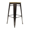 Tolix Retro Café barkruk hout metaal 76 cm