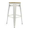 Tolix Retro Café barkruk hout wit 76 cm