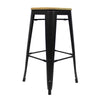 Tolix Retro Café barkruk hout zwart 76 cm