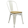 Tolix Retro Café stoel hout wit