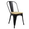 Tolix Retro Café stoel hout zwart