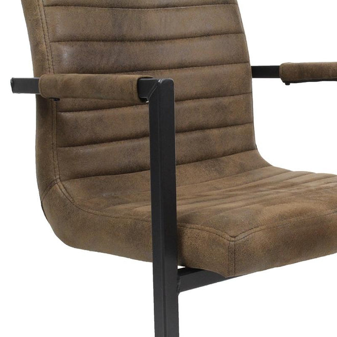 Tribal eetkamerstoel vintage stof bruin