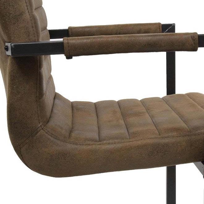 Tribal eetkamerstoel vintage stof bruin