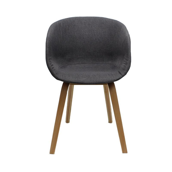 Vivre Design kuipstoel stof antraciet - Scandinavische eetkamerstoel