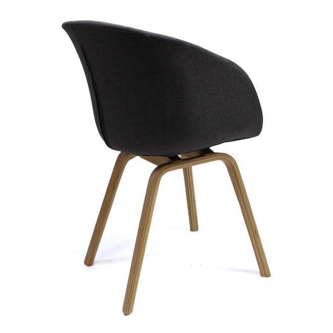 Vivre Design kuipstoel stof antraciet - Scandinavische eetkamerstoel