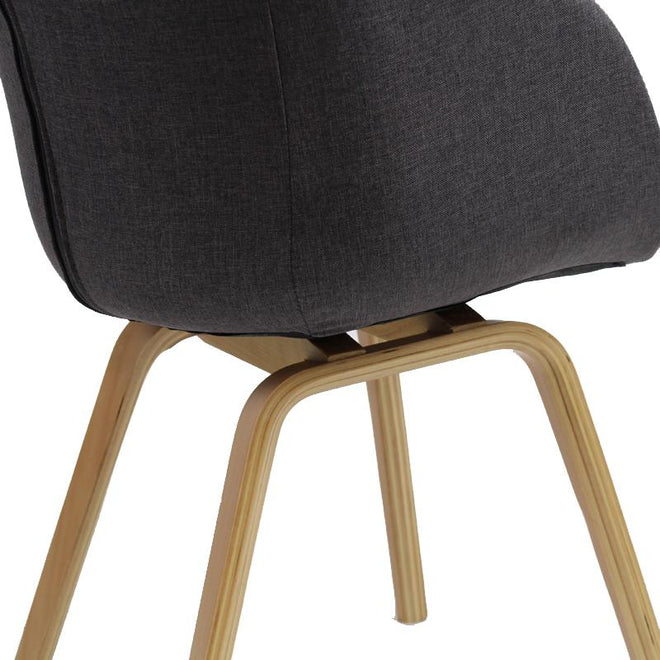 Vivre Design kuipstoel stof antraciet - Scandinavische eetkamerstoel