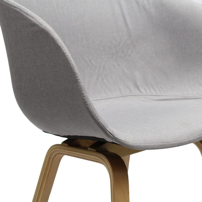 Vivre Design kuipstoel stof grijs - Scandinavische eetkamerstoel