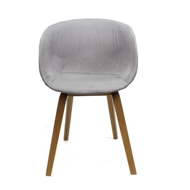 Vivre Design kuipstoel stof grijs - Scandinavische eetkamerstoel