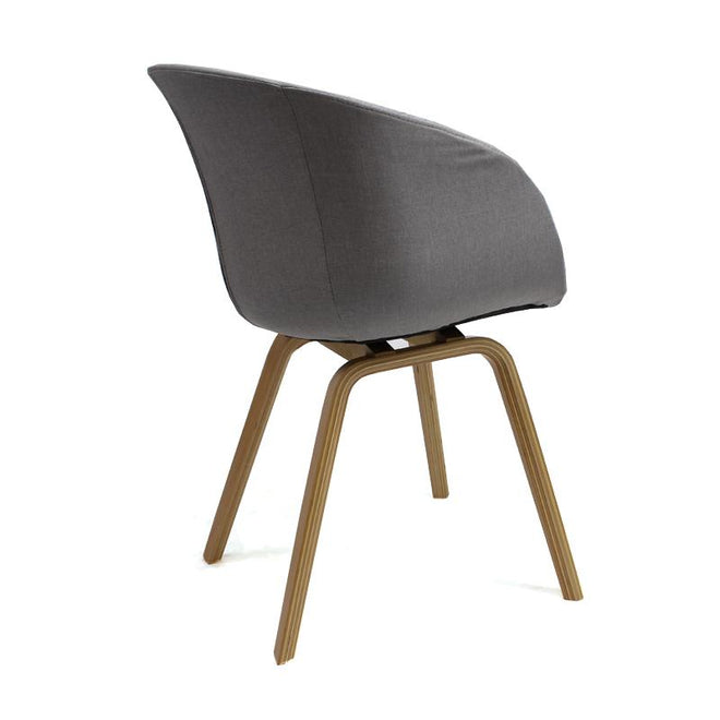Vivre Design kuipstoel stof grijs - Scandinavische eetkamerstoel