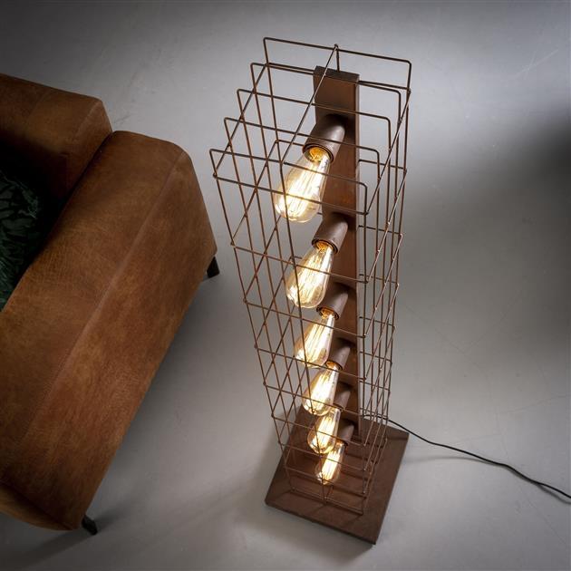 Industriële vloerlamp Jolie Cage 6-lichts 