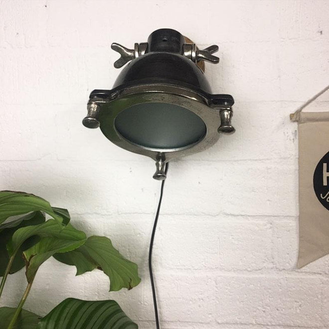 Industriële wandlamp Zach hout metaal 