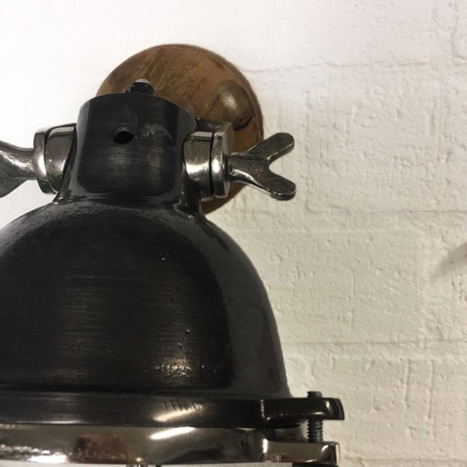 Industriële wandlamp Zach hout metaal 