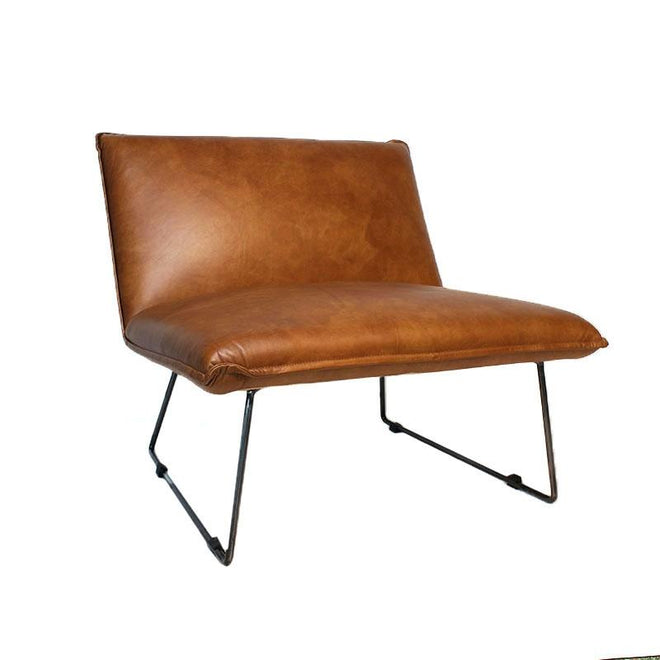 Industriële fauteuil Yasmin cognac | 100 leer