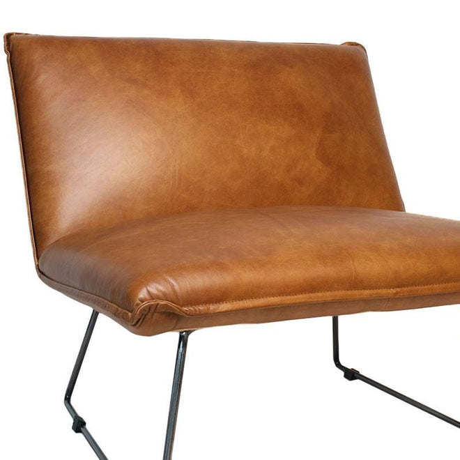 Industriële fauteuil Yasmin cognac | 100 leer
