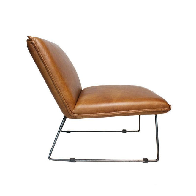 Industriële fauteuil Yasmin cognac | 100 leer